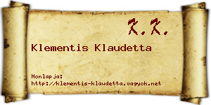Klementis Klaudetta névjegykártya